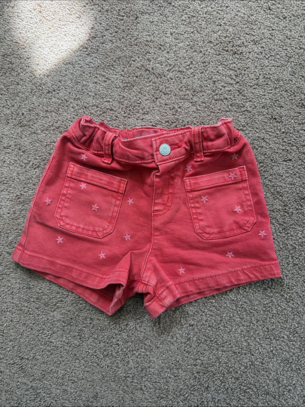 Cat & Jack Coral Pink Star Embroidered Girls' Shorts